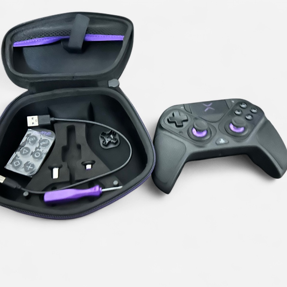 Black and Purple Wireless Game Controller